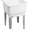 E. L. Mustee Mustee® UtilaTub® 23"W X 25"D White Polypropylene Floor Mount Laundry/Utility Sink