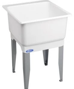 E. L. Mustee Mustee® UtilaTub® 23"W X 25"D White Polypropylene Floor Mount Laundry/Utility Sink