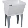 E. L. Mustee Mustee® UtilaTub® 23"W X 23.5"D White Durastone® Floor-Mount Laundry/Utility Sink 2 E. L. Mustee Mustee® UtilaTub® 23"W X 23.5"D White Durastone® Floor-Mount Laundry/Utility Sink -Zenna Home || Shutters By Design || Mustee Sales 17F