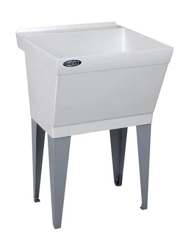 E. L. Mustee Mustee® UtilaTub® 23"W X 23.5"D White Durastone® Floor-Mount Laundry/Utility Sink 3 E. L. Mustee Mustee® UtilaTub® 23"W X 23.5"D White Durastone® Floor-Mount Laundry/Utility Sink