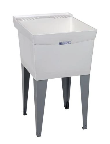 E. L. Mustee Mustee® UtilaTub® 20"W X 24"D White Thermoplastic Floor-Mount Laundry/Utility Sink 3 E. L. Mustee Mustee® UtilaTub® 20"W X 24"D White Thermoplastic Floor-Mount Laundry/Utility Sink