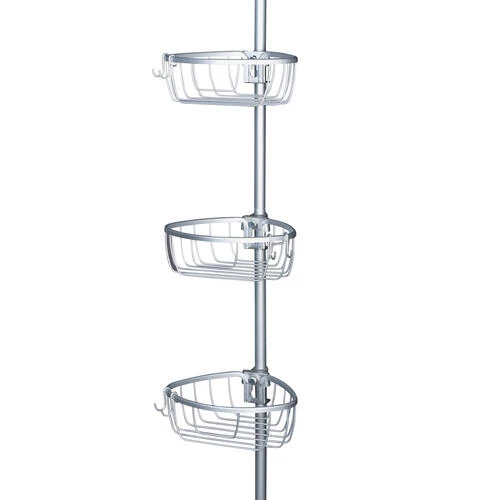 Zenna Home® Rustproof Satin Chrome Tension Pole Shower Caddy 3 Zenna Home® Rustproof Satin Chrome Tension Pole Shower Caddy