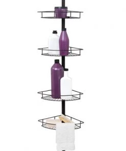 Zenna Home® Bronze Corner Shower Tension Pole Caddy -Zenna Home || Shutters By Design || Mustee Sales 2156HB ALT1