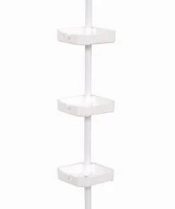 Zenna Home® White Corner Tension Pole Shower Caddy