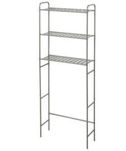 Zenna Home® 23"W X 60"H Satin Nickel Over-the-Toilet Storage Shelves
