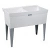 E. L. Mustee Mustee® UtilaTwin® 40"W X 24"D White Fiberglass Floor-Mount Laundry/Utility Sink 2 E. L. Mustee Mustee® UtilaTwin® 40"W X 24"D White Fiberglass Floor-Mount Laundry/Utility Sink -Zenna Home || Shutters By Design || Mustee Sales 26F