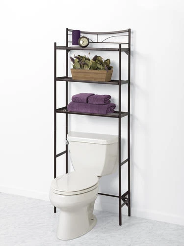 Zenna Home® Hawthorne 25"W X 9"D X 65"H Heritage Bronze Over-the-Toilet Storage Shelves 4 Zenna Home® Hawthorne 25"W X 9"D X 65"H Heritage Bronze Over-the-Toilet Storage Shelves - Image 2