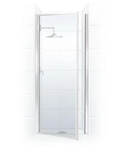 E. L. Mustee E.L. Mustee Stylemate 31-1/4"W X 65"H Chrome Framed Pivot Shower Door With Clear Glass