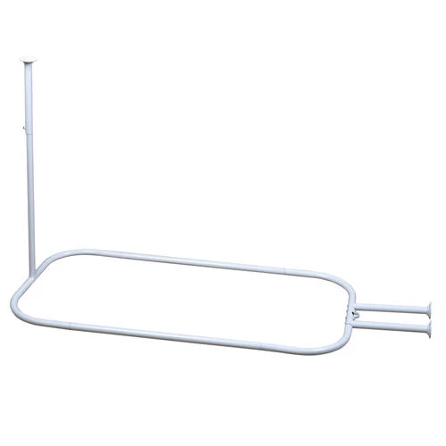 Zenna Home® NeverRust 60" White Hoop Shower Curtain Rod 3 Zenna Home® NeverRust 60" White Hoop Shower Curtain Rod