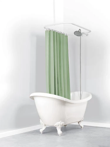 Zenna Home® NeverRust 60" White Hoop Shower Curtain Rod 4 Zenna Home® NeverRust 60" White Hoop Shower Curtain Rod - Image 2