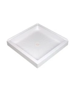 E. L. Mustee E.L. Mustee Durabase 36"W X 36"D White Double Curb Shower Base With Center Drain