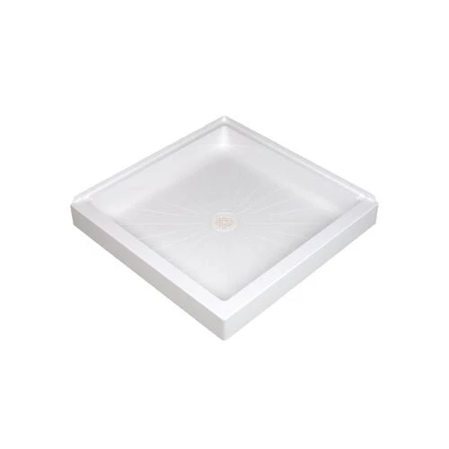 E. L. Mustee E.L. Mustee Durabase 36"W X 36"D White Double Curb Shower Base With Center Drain 3 E. L. Mustee E.L. Mustee Durabase 36"W X 36"D White Double Curb Shower Base With Center Drain