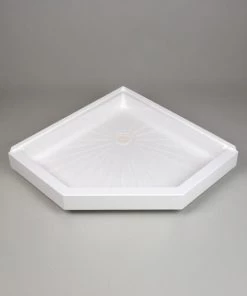 E. L. Mustee E.L. Mustee Durabase 38"W X 38"D White Neo-Angle Shower Base With Center Drain