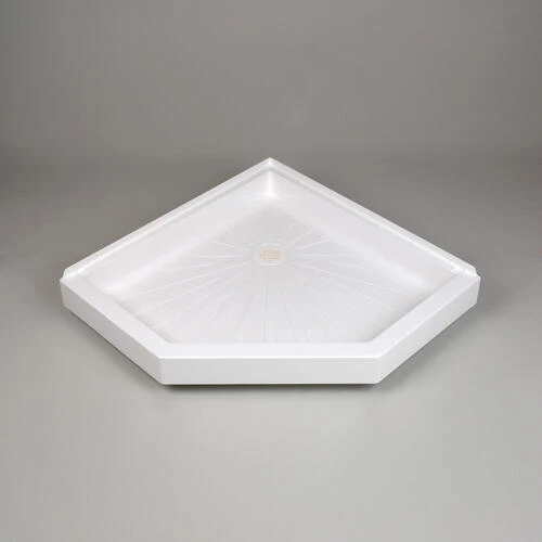 E. L. Mustee E.L. Mustee Durabase 38"W X 38"D White Neo-Angle Shower Base With Center Drain 3 E. L. Mustee E.L. Mustee Durabase 38"W X 38"D White Neo-Angle Shower Base With Center Drain