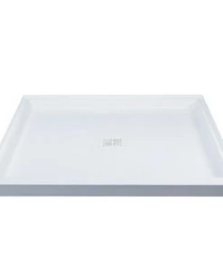 E. L. Mustee E.L. Mustee Durabase 60"W X 42"D White Single Curb Shower Base With Center Drain