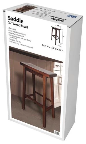 Shutters By Design 29" Wood Saddle Stool 4 Shutters By Design 29" Wood Saddle Stool - Image 2