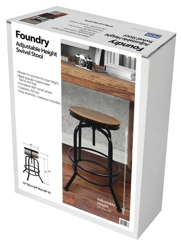 Shutters By Design Foundry Adjustable Swivel Bar Stool 3 Shutters By Design Foundry Adjustable Swivel Bar Stool - Image 2