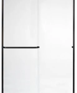 E. L. Mustee Mustee Stylemate 60 In. X 69 In. Frameless Shower Enclosure In Black Bronze With Clear Glass