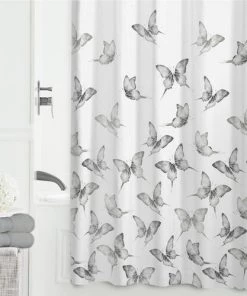 Zenna Home® Butterfly 70"W X 72"H Polyester Shower Curtain