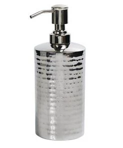 Zenna Home Hammered Stainless Steel Chrome Lotion Dispenser