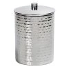 Zenna Home Hammered Stainless Steel Chrome Cotton Ball Holder -Zenna Home || Shutters By Design || Mustee Sales 6684412 FV SHAMCBSS V2