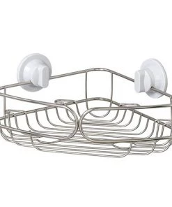 Zenna Home Power Grip Pro Stainless Steel Dual Mount Corner Basket