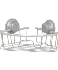 Zenna Home NeverRust Power Grip Pro Satin Chrome Dual Mount Corner Basket