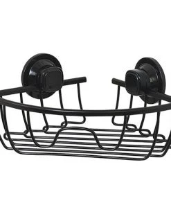 Zenna Home NeverRust Power Grip Pro Matte Black Dual Mount Corner Basket