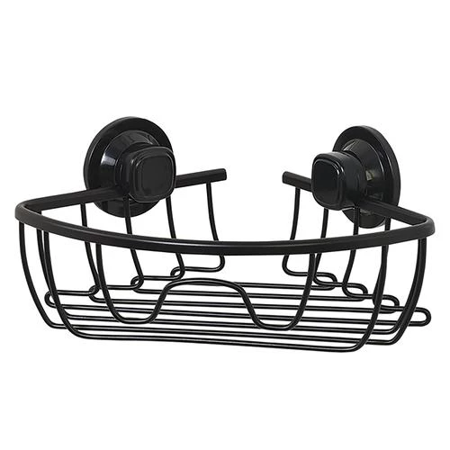 Zenna Home NeverRust Power Grip Pro Matte Black Dual Mount Corner Basket 3 Zenna Home NeverRust Power Grip Pro Matte Black Dual Mount Corner Basket