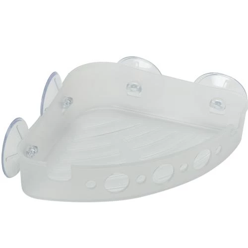 Zenna Home Frosted Suction Corner Basket 3 Zenna Home Frosted Suction Corner Basket