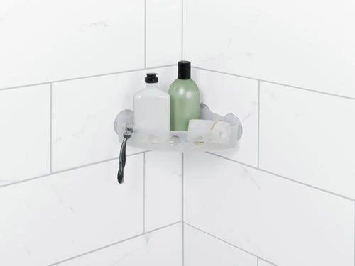 Zenna Home Frosted Suction Corner Basket 4 Zenna Home Frosted Suction Corner Basket - Image 2