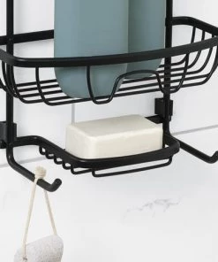 Zenna Home® Rustproof Black Shower Caddy 7 Zenna Home® Rustproof Black Shower Caddy -Zenna Home || Shutters By Design || Mustee Sales 6754167 ALT 2 7418ALBKL