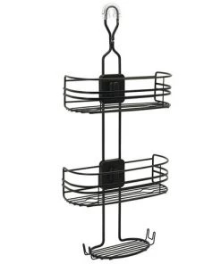 Zenna Home Matte Black Adjustable Shower Caddy
