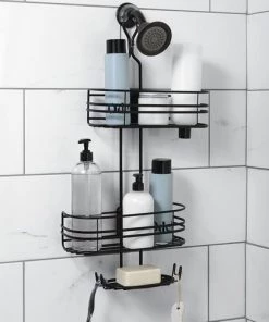 Zenna Home Matte Black Adjustable Shower Caddy 10 Zenna Home Matte Black Adjustable Shower Caddy -Zenna Home || Shutters By Design || Mustee Sales 6754168 SC 2 7549BKL V2