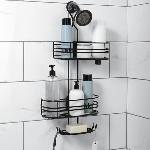 Zenna Home Matte Black Adjustable Shower Caddy 5 Zenna Home Matte Black Adjustable Shower Caddy - Image 3