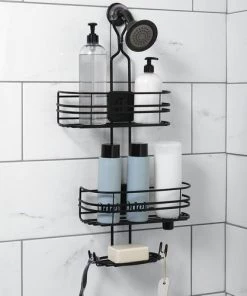 Zenna Home Matte Black Adjustable Shower Caddy 11 Zenna Home Matte Black Adjustable Shower Caddy -Zenna Home || Shutters By Design || Mustee Sales 6754168 SC 3 7549BKL V2