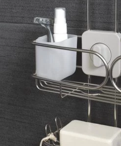 Zenna Home Stainless Steel Adjustable Shower Caddy 19 Zenna Home Stainless Steel Adjustable Shower Caddy -Zenna Home || Shutters By Design || Mustee Sales 6754169 ALT 2 7819STL V2