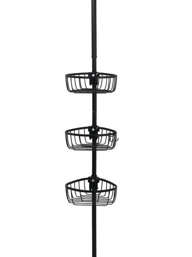 Zenna Home® Rustproof Matte Black Tension Pole Shower Caddy 4 Zenna Home® Rustproof Matte Black Tension Pole Shower Caddy - Image 2