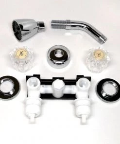 E. L. Mustee Mustee Two-Handle 1-Spray Chrome Shower Faucet