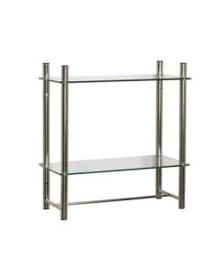 Zenna Home® 20" Brushed Nickel Glass Bathroom Shelf