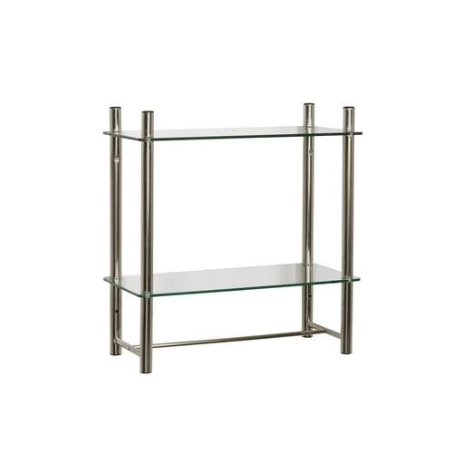 Zenna Home® 20" Brushed Nickel Glass Bathroom Shelf 3 Zenna Home® 20" Brushed Nickel Glass Bathroom Shelf