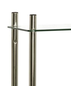 Zenna Home® Floating Glass 26"W X 60"H Brushed Nickel Over-the-Toilet Storage Shelves 7 Zenna Home® Floating Glass 26"W X 60"H Brushed Nickel Over-the-Toilet Storage Shelves -Zenna Home || Shutters By Design || Mustee Sales 8935BN alt2