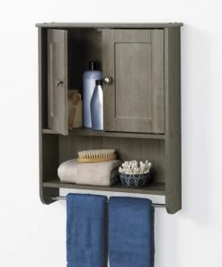 Zenna Home® 20"W X 6"D X 26"H Driftwood Gray Bathroom Wall Cabinet 8 Zenna Home® 20"W X 6"D X 26"H Driftwood Gray Bathroom Wall Cabinet -Zenna Home || Shutters By Design || Mustee Sales 9114GY alt2