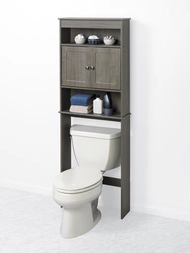 Zenna Home® 23"W X 67"H Driftwood Gray Over-The-Toilet Storage Cabinet 4 Zenna Home® 23"W X 67"H Driftwood Gray Over-The-Toilet Storage Cabinet - Image 2