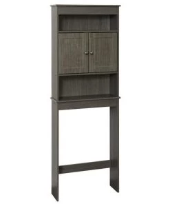 Zenna Home® 23"W X 67"H Driftwood Gray Over-The-Toilet Storage Cabinet