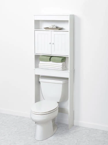 Zenna Home® Country Cottage 23"W X 67"H White Over-The-Toilet Storage Cabinet 4 Zenna Home® Country Cottage 23"W X 67"H White Over-The-Toilet Storage Cabinet - Image 2