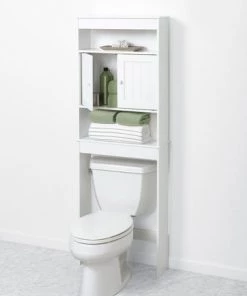 Zenna Home® Country Cottage 23"W X 67"H White Over-The-Toilet Storage Cabinet 8 Zenna Home® Country Cottage 23"W X 67"H White Over-The-Toilet Storage Cabinet -Zenna Home || Shutters By Design || Mustee Sales 9119W alt2