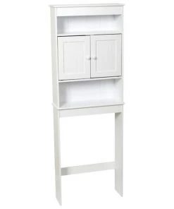 Zenna Home® Country Cottage 23"W X 67"H White Over-The-Toilet Storage Cabinet