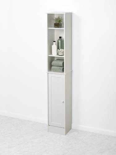 Zenna Home® 12"W X 10"D X 67"H White Linen Cabinet 4 Zenna Home® 12"W X 10"D X 67"H White Linen Cabinet - Image 2