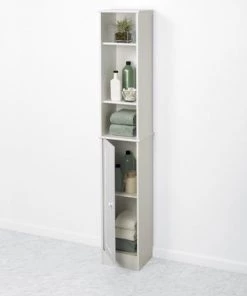 Zenna Home® 12"W X 10"D X 67"H White Linen Cabinet 7 Zenna Home® 12"W X 10"D X 67"H White Linen Cabinet -Zenna Home || Shutters By Design || Mustee Sales 9148WW alt2